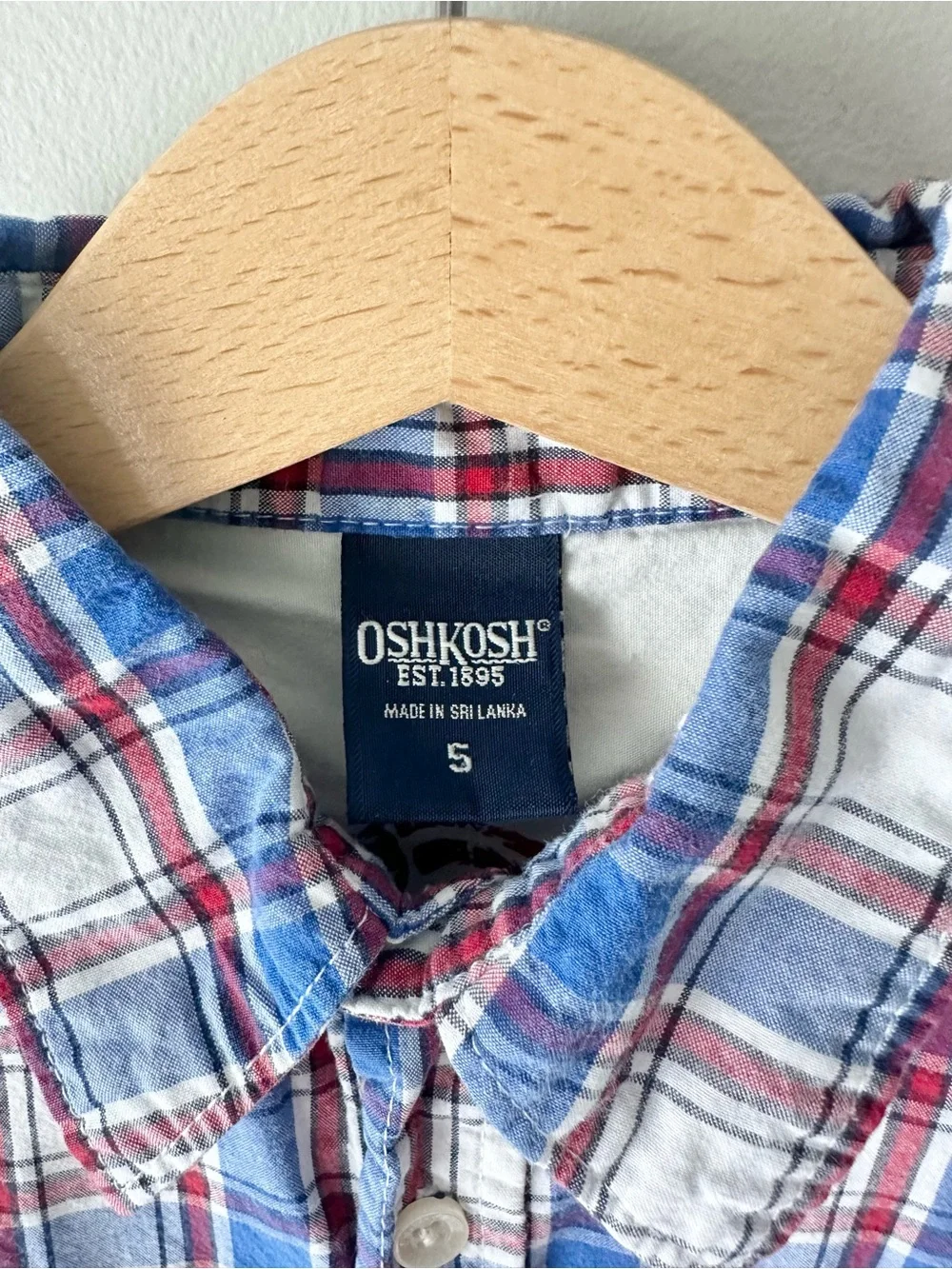 OshKosh B’gosh Plaid Button Down Short Sleeve Shirt
